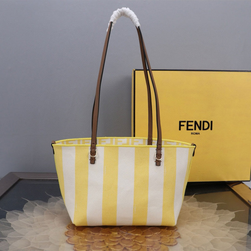 FENDI Striped Roll Tote Bag