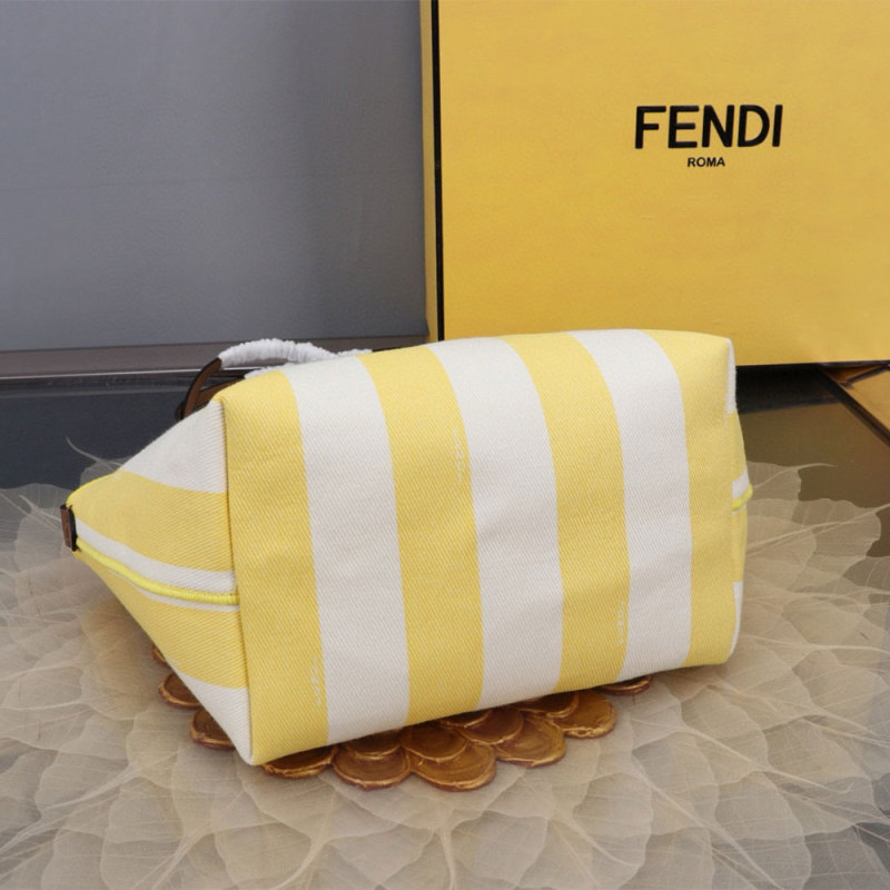 FENDI Striped Roll Tote Bag