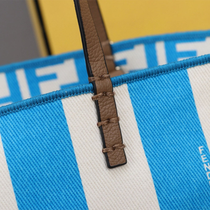FENDI Striped Roll Tote Bag