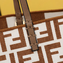 FENDI Striped Roll Tote Bag