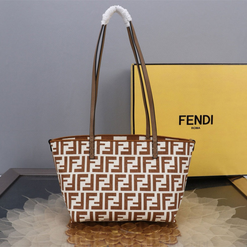 FENDI Striped Roll Tote Bag