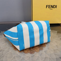 FENDI Striped Roll Tote Bag