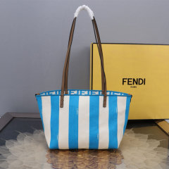 FENDI Striped Roll Tote Bag