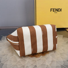 FENDI Striped Roll Tote Bag