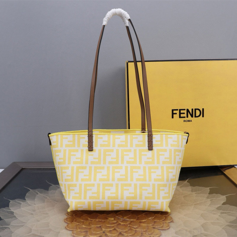FENDI Striped Roll Tote Bag