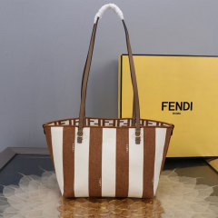 FENDI Striped Roll Tote Bag