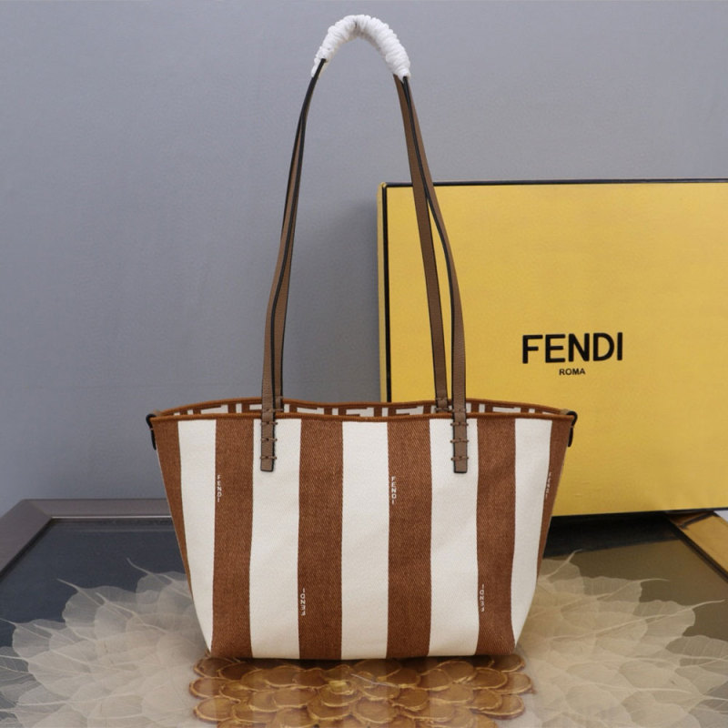 FENDI Striped Roll Tote Bag