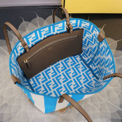 FENDI Striped Roll Tote Bag