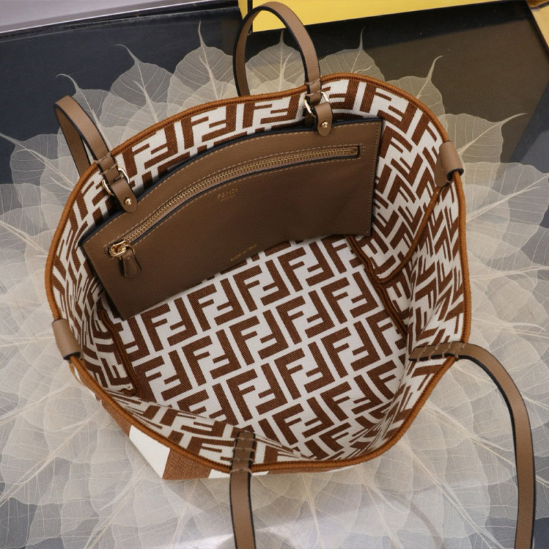 FENDI Striped Roll Tote Bag