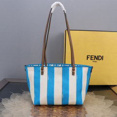 FENDI Striped Roll Tote Bag