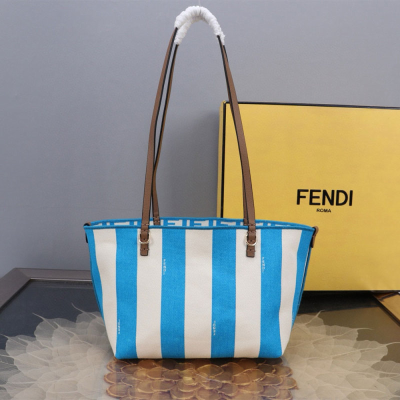 FENDI Striped Roll Tote Bag