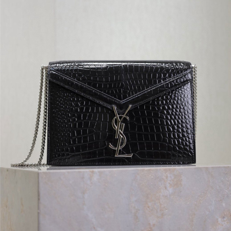 YSL Cassandra Medium Alligator Pattern Chain Bag