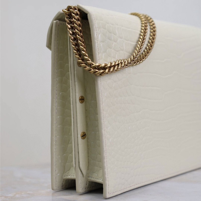 YSL Cassandra Medium Alligator Pattern Chain Bag