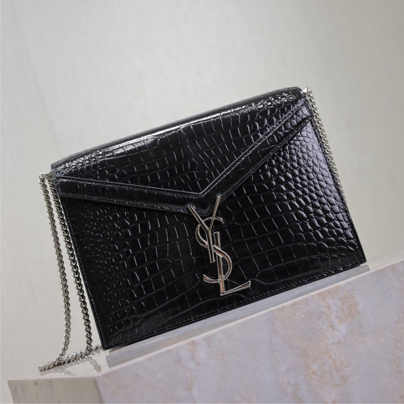 YSL Cassandra Medium Alligator Pattern Chain Bag