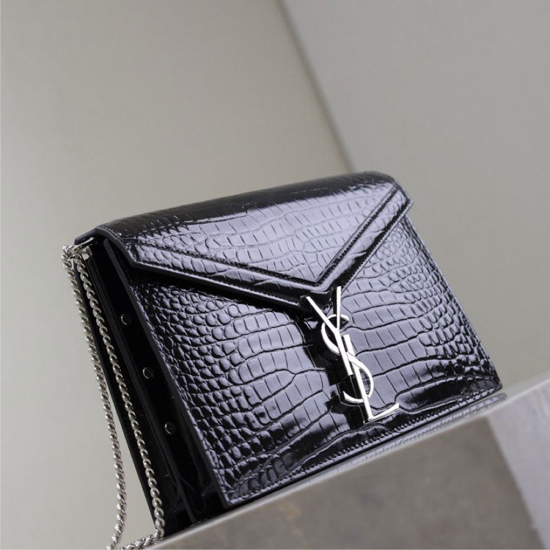 YSL Cassandra Medium Alligator Pattern Chain Bag