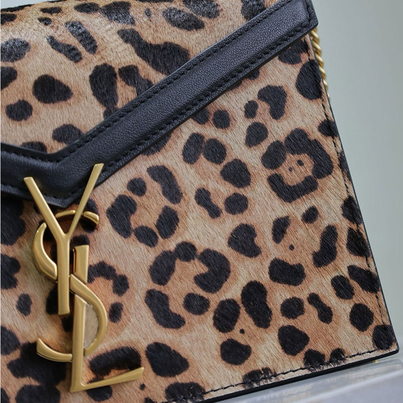 YSL Cassandra Medium leopard print Chain Bag