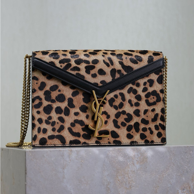 YSL Cassandra Medium leopard print Chain Bag