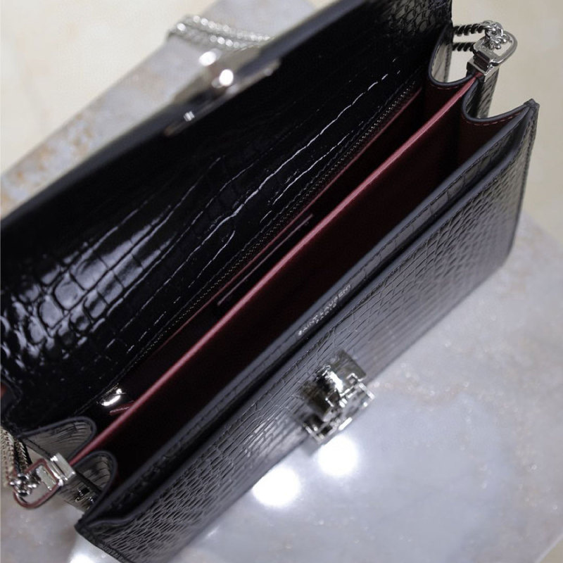 YSL Cassandra Medium Alligator Pattern Chain Bag