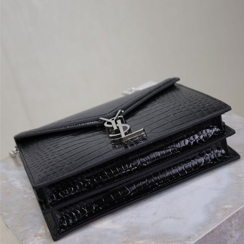 YSL Cassandra Medium Alligator Pattern Chain Bag