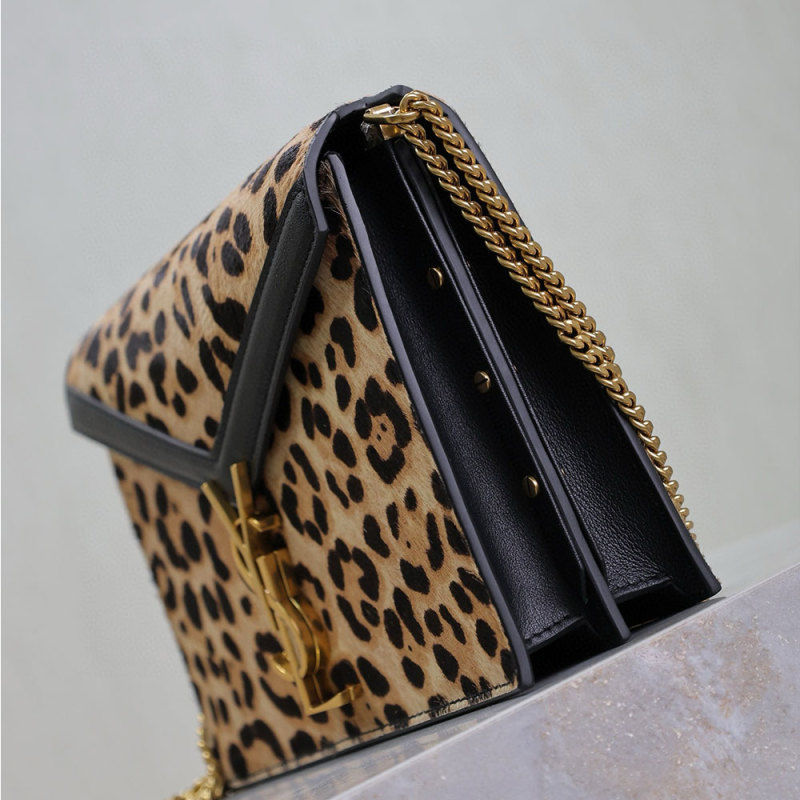 YSL Cassandra Medium leopard print Chain Bag
