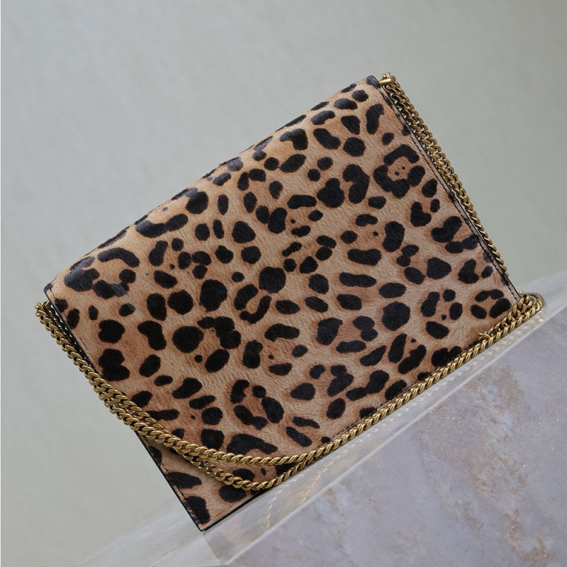 YSL Cassandra Medium leopard print Chain Bag