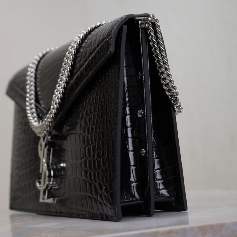 YSL Cassandra Medium Alligator Pattern Chain Bag