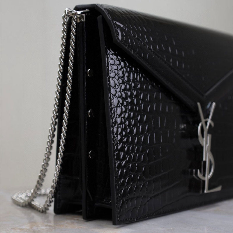 YSL Cassandra Medium Alligator Pattern Chain Bag