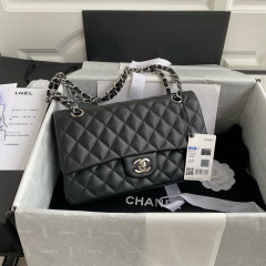 CHANEL Classic Flap Bag Grained Calfskin 25.5cm