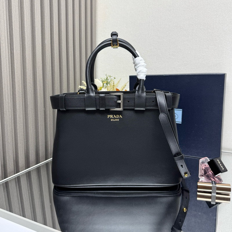 Prada Buckle small leather handbag with belt