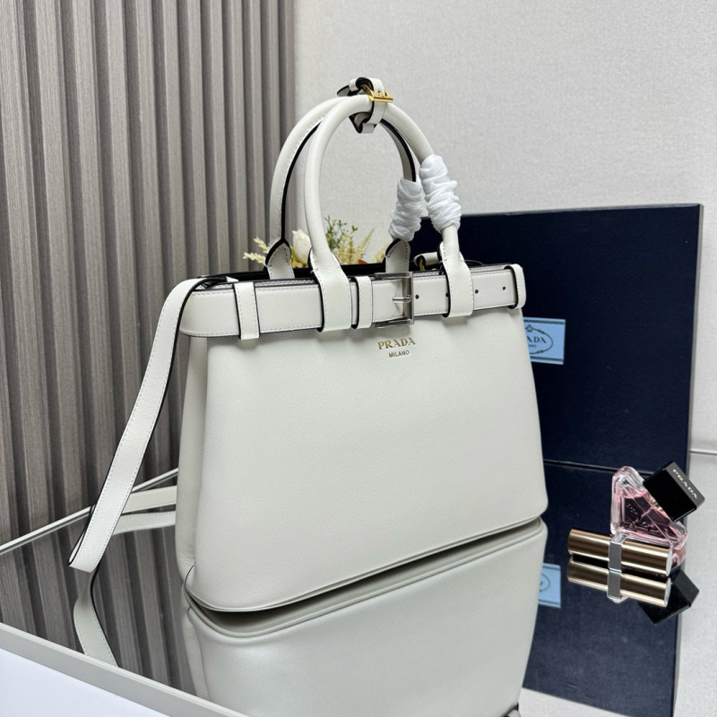 Prada Buckle small leather handbag with belt