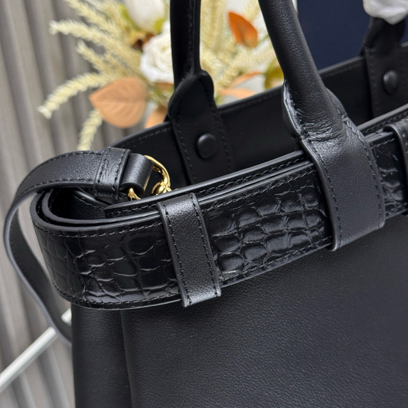 Prada Buckle small leather handbag with Crocodile belt