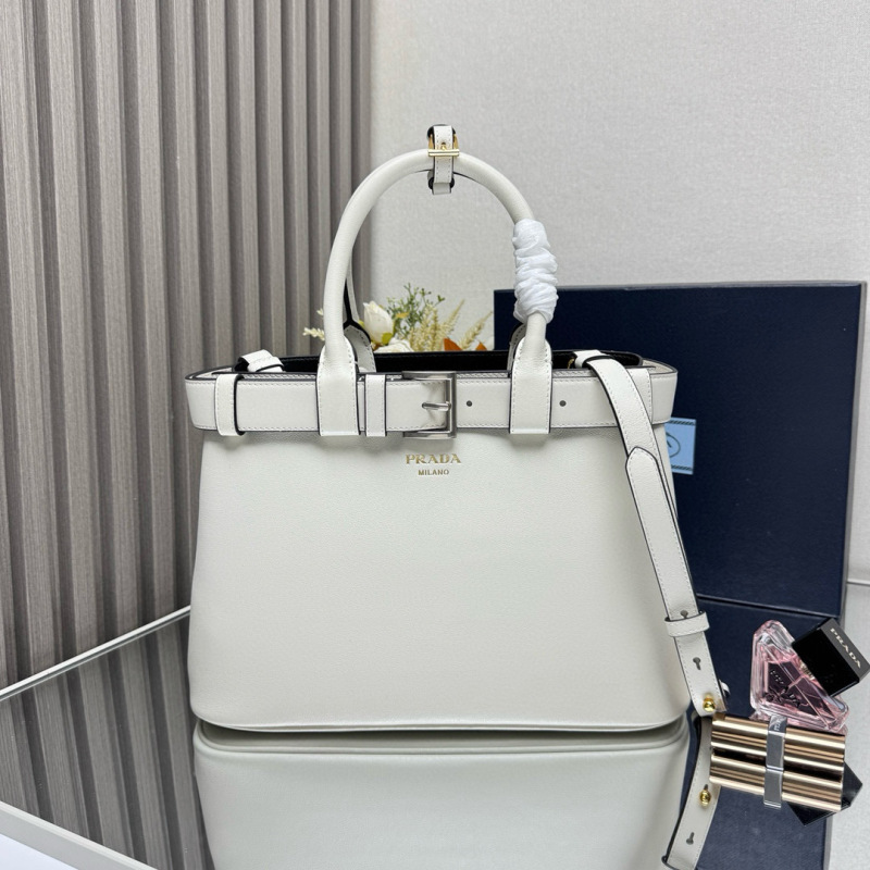 Prada Buckle small leather handbag with belt