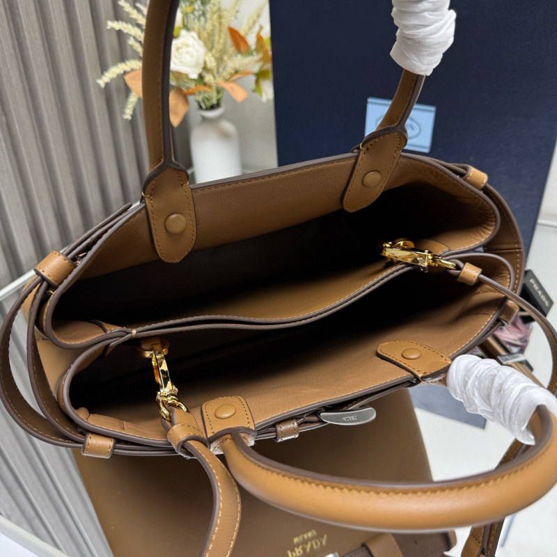 Prada Buckle small leather handbag with belt