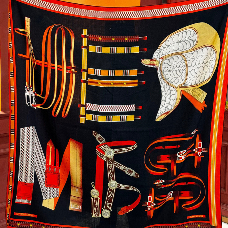HERMES Velvet Scarf