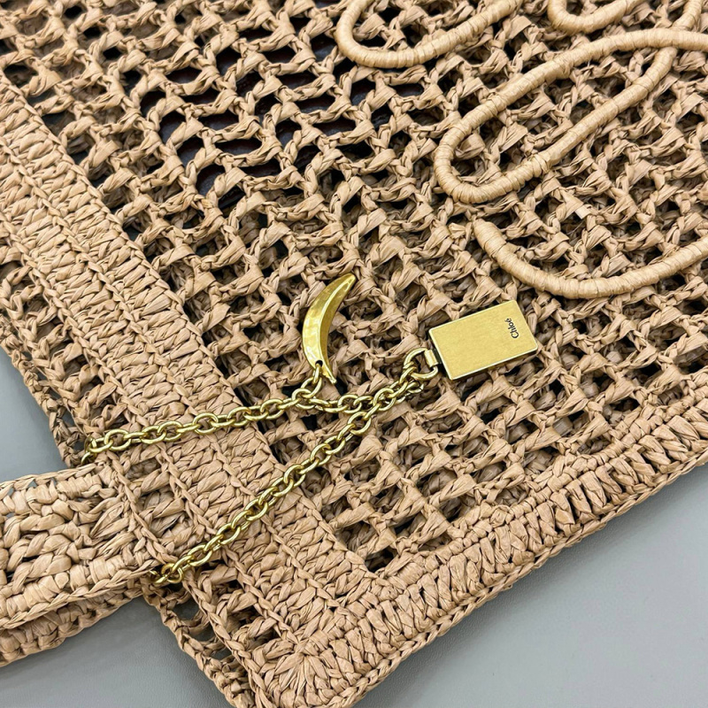 Chloé Summer Banana Tote Bag In Raffia