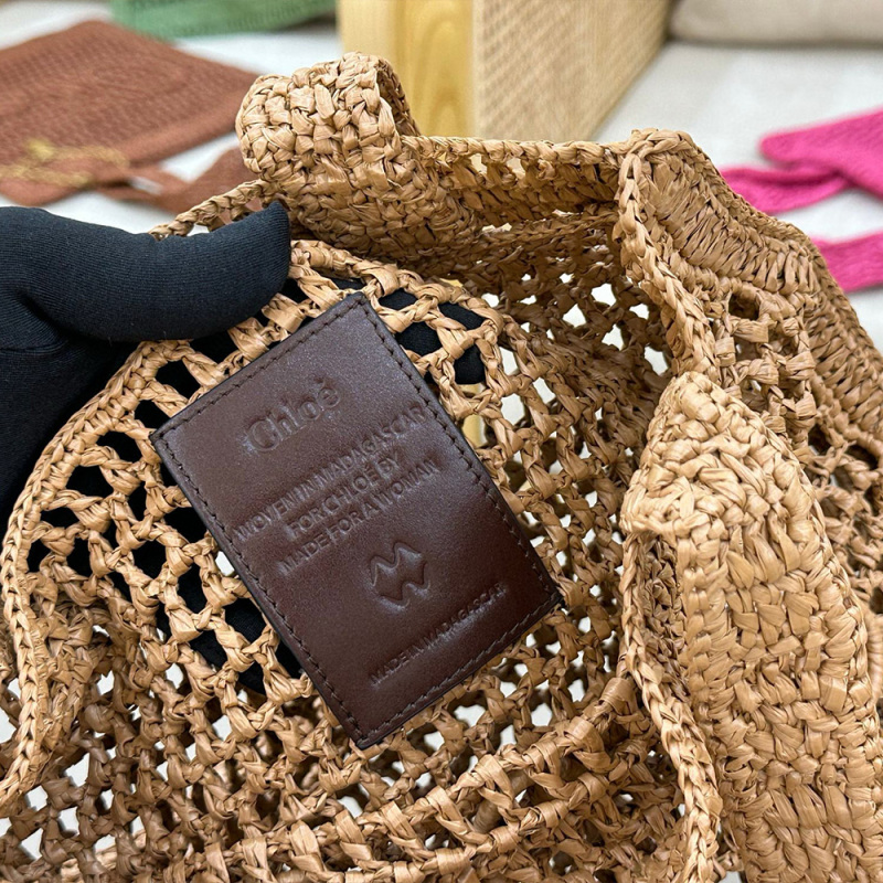 Chloé Summer Banana Tote Bag In Raffia