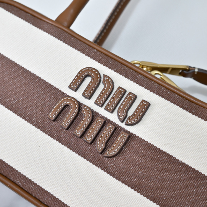 MIU MIU Beau Canvas and Leather bag
