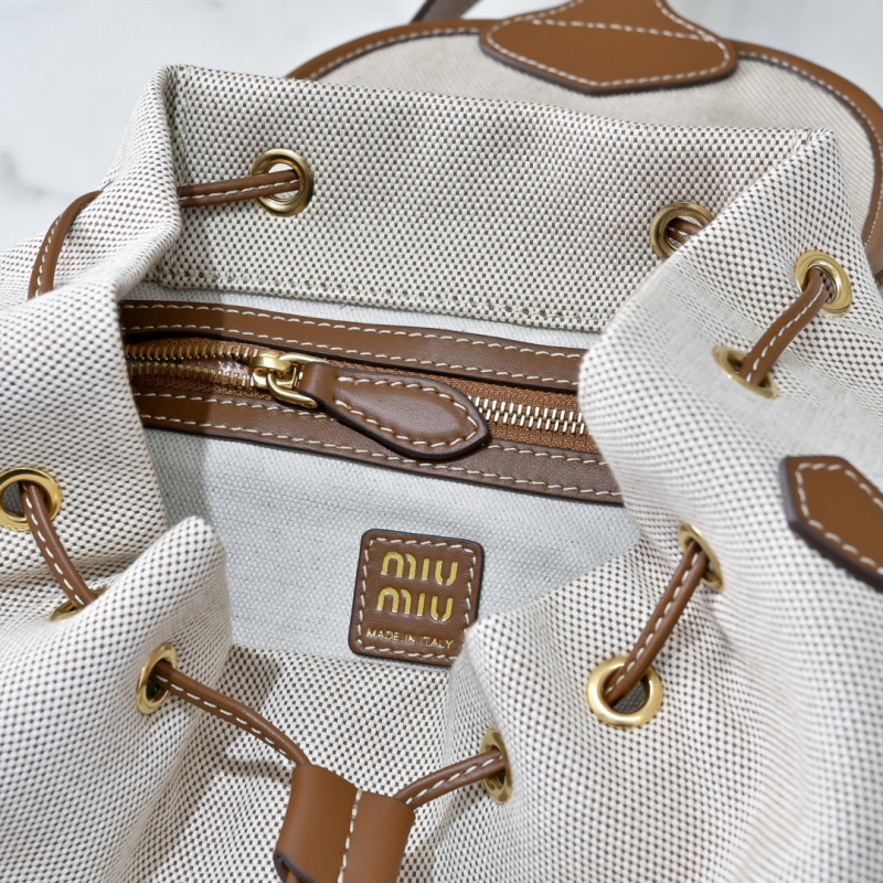 MIU MIU Canvas and Leather Backpack