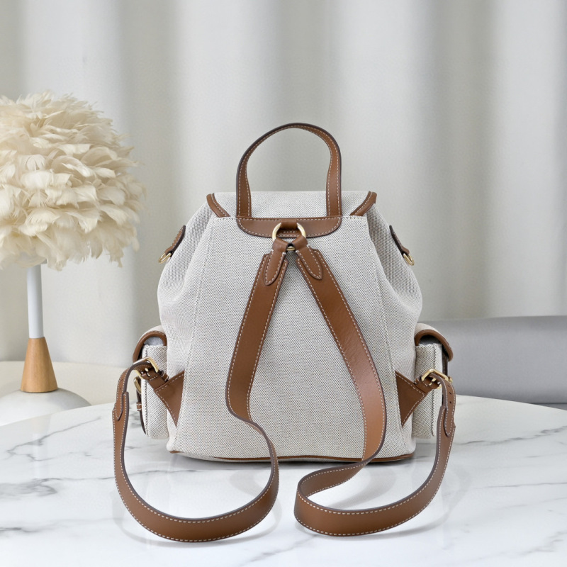 MIU MIU Canvas and Leather Backpack