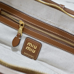 MIU MIU Beau Canvas and Leather bag