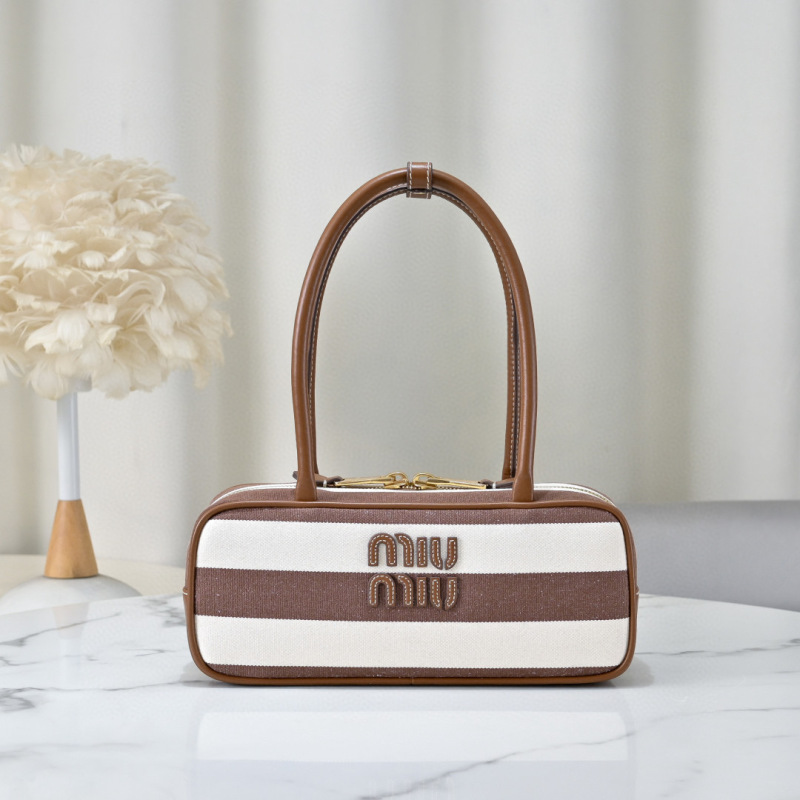 MIU MIU Beau Canvas and Leather bag