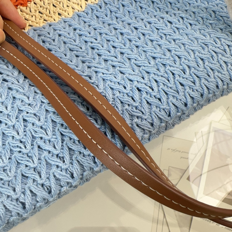 MIU MIU Raffia-effect Woven Tote Bag