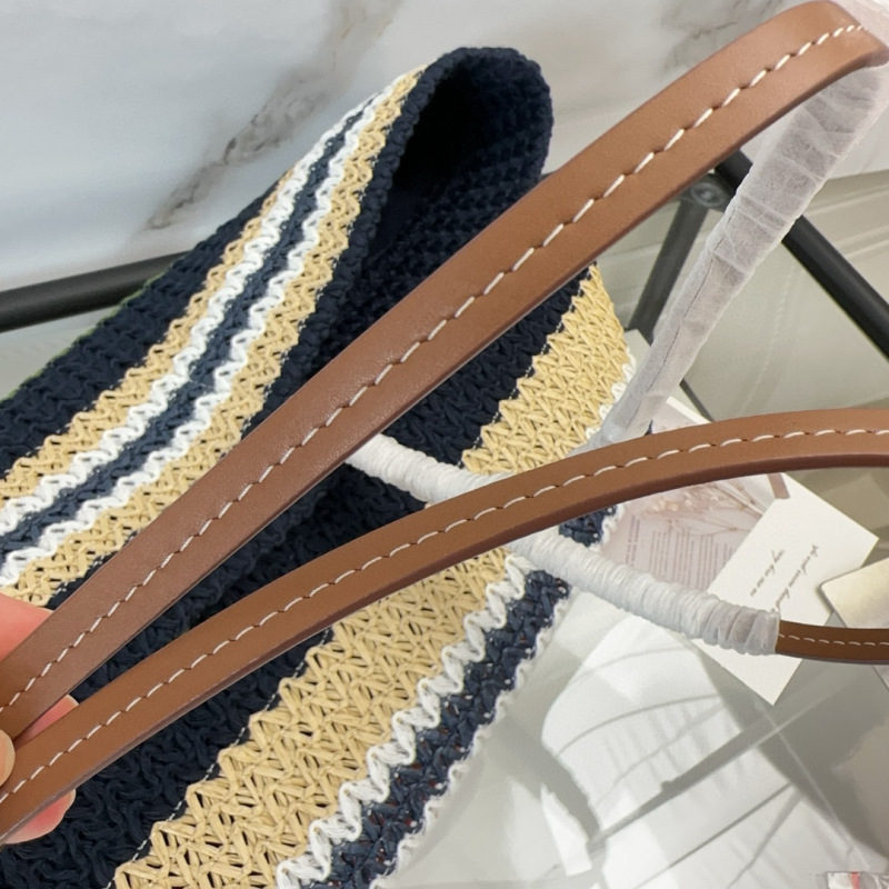 MIU MIU Raffia-effect Woven Tote Bag