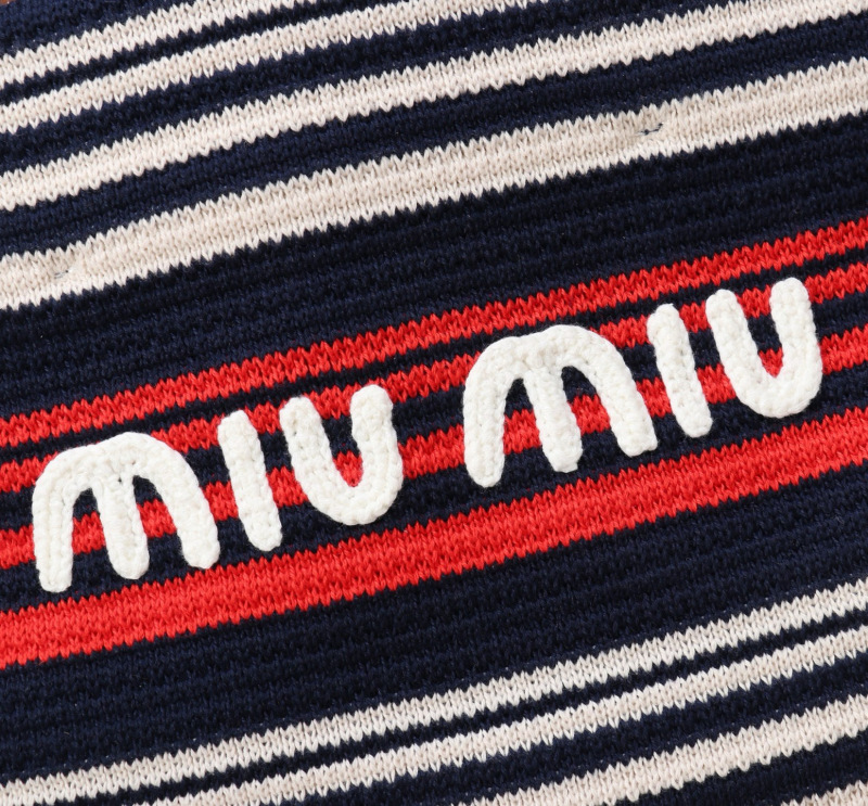 MIU MIU Raffia-effect Woven Tote Bag