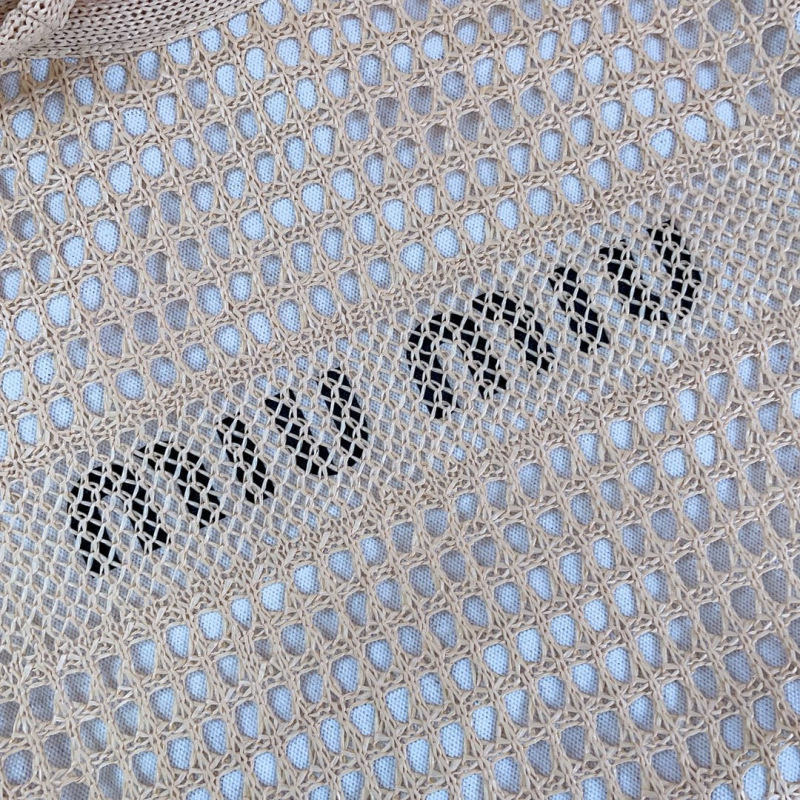 MIU MIU IVY Raffia-effect and Linen Bag