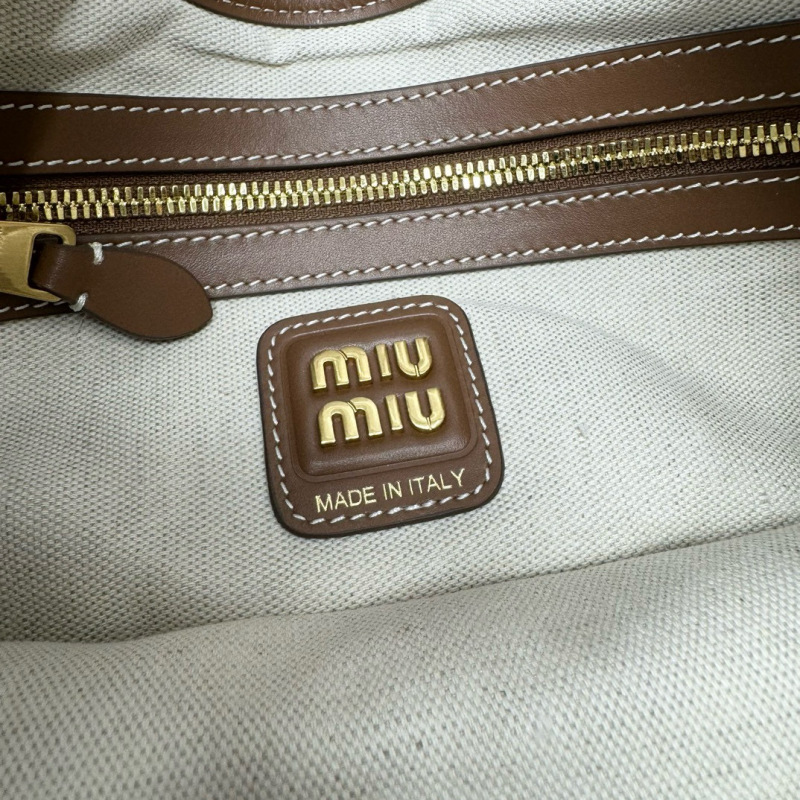 MIU MIU Ivy Canvas And Leather Bag