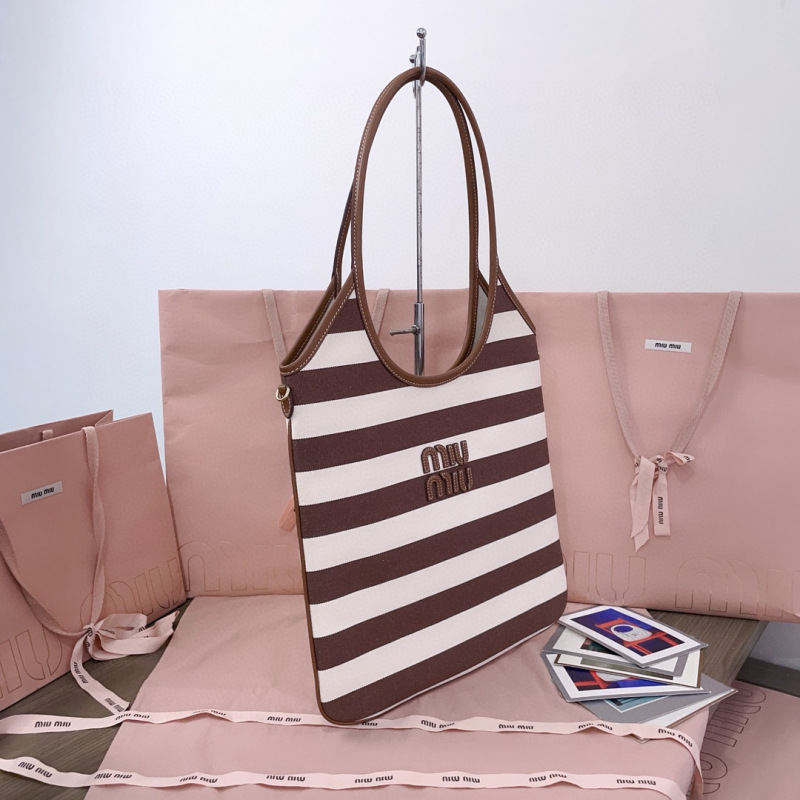 MIU MIU Ivy Canvas And Leather Bag