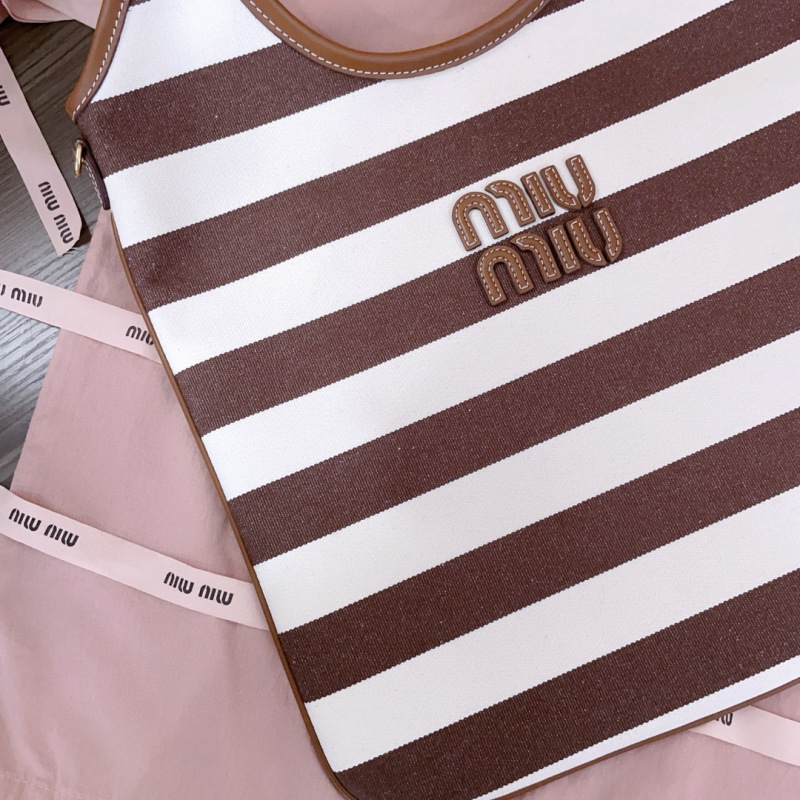MIU MIU Ivy Canvas And Leather Bag