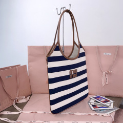 MIU MIU Ivy Canvas And Leather Bag