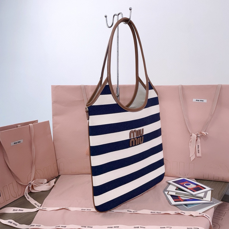 MIU MIU Ivy Canvas And Leather Bag